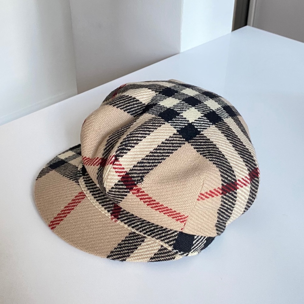Burberry Beige Checkered Hat
